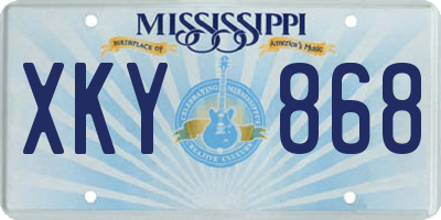 MS license plate XKY868