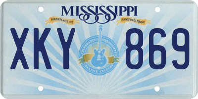 MS license plate XKY869