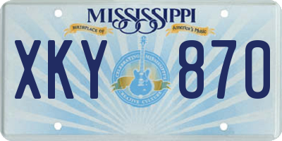 MS license plate XKY870