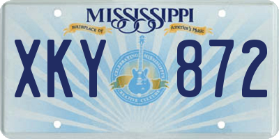 MS license plate XKY872