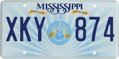 MS license plate XKY874