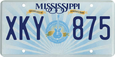 MS license plate XKY875