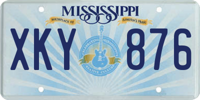 MS license plate XKY876