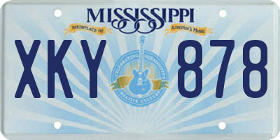 MS license plate XKY878