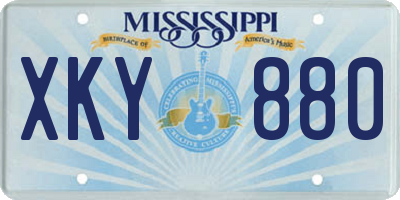 MS license plate XKY880