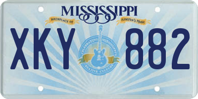 MS license plate XKY882
