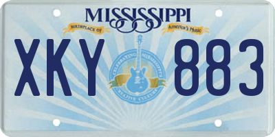 MS license plate XKY883