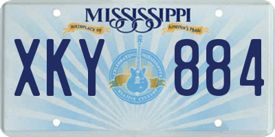 MS license plate XKY884