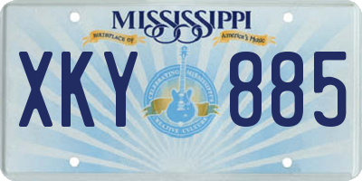 MS license plate XKY885