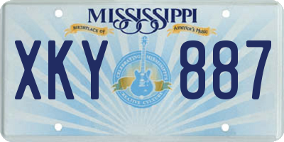 MS license plate XKY887
