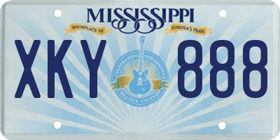 MS license plate XKY888
