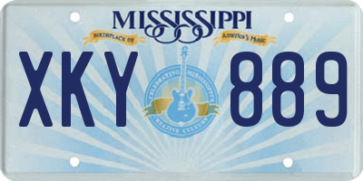 MS license plate XKY889