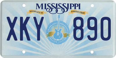 MS license plate XKY890