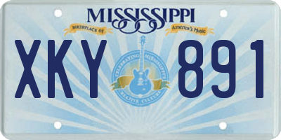MS license plate XKY891