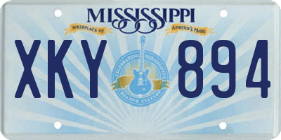 MS license plate XKY894