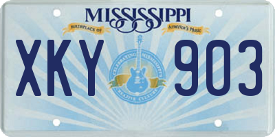 MS license plate XKY903
