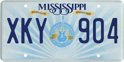 MS license plate XKY904