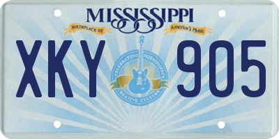 MS license plate XKY905