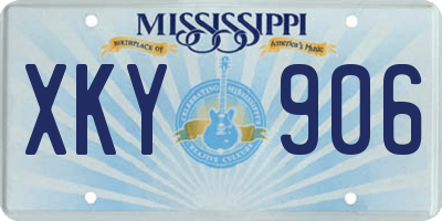 MS license plate XKY906