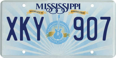 MS license plate XKY907