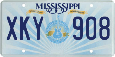 MS license plate XKY908