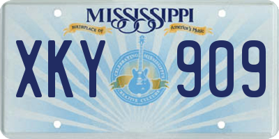 MS license plate XKY909