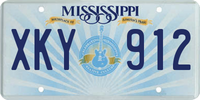 MS license plate XKY912