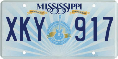 MS license plate XKY917