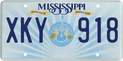 MS license plate XKY918