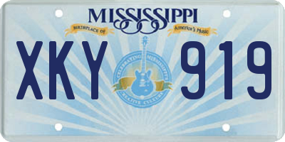 MS license plate XKY919