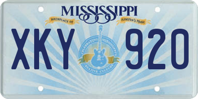 MS license plate XKY920