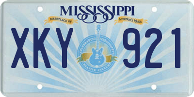 MS license plate XKY921