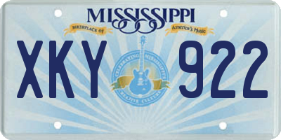 MS license plate XKY922