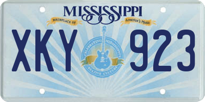 MS license plate XKY923