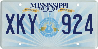 MS license plate XKY924