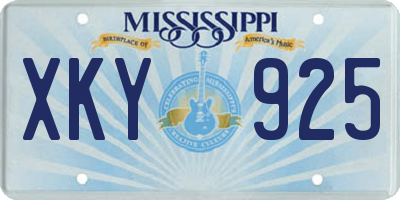 MS license plate XKY925