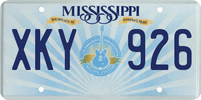 MS license plate XKY926
