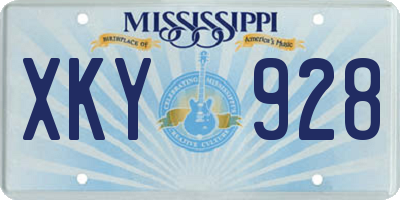 MS license plate XKY928