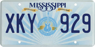 MS license plate XKY929