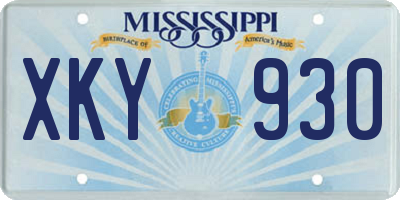 MS license plate XKY930