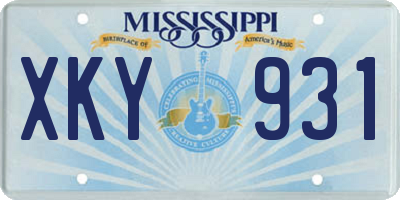 MS license plate XKY931