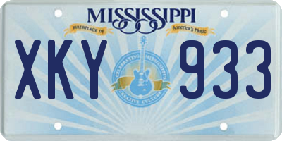 MS license plate XKY933