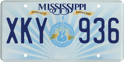 MS license plate XKY936