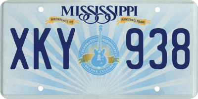 MS license plate XKY938