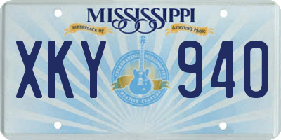 MS license plate XKY940