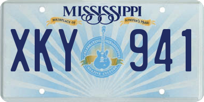 MS license plate XKY941