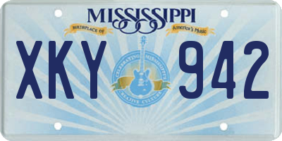 MS license plate XKY942