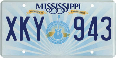MS license plate XKY943