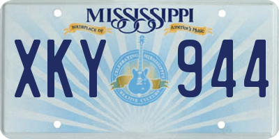MS license plate XKY944