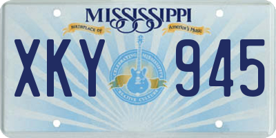 MS license plate XKY945